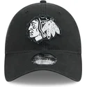 justerbar-sort-buet-kasket-9twenty-stamp-af-chicago-blackhawks-nhl-fra-new-era