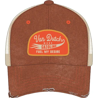 Brun og beige trucker-kasket MAC11 fra Von Dutch