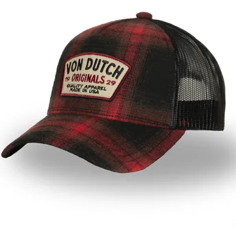 Rød og sort trucker-kasket CAR05 fra Von Dutch
