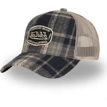 Von Dutch CAR07 blå og beige trucker kasket