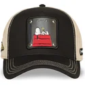 gorra-trucker-sort-og-beige-snoopy-og-emilio-pea6-naw6-peanuts-fra-capslab
