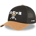 sort-og-brun-trucker-kasket-straw-hat-pirates-op6-one-one-piece-fra-capslab