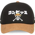 sort-og-brun-trucker-kasket-straw-hat-pirates-op6-one-one-piece-fra-capslab