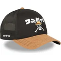 sort-og-brun-trucker-kasket-straw-hat-pirates-op6-one-one-piece-fra-capslab