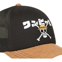sort-og-brun-trucker-kasket-straw-hat-pirates-op6-one-one-piece-fra-capslab