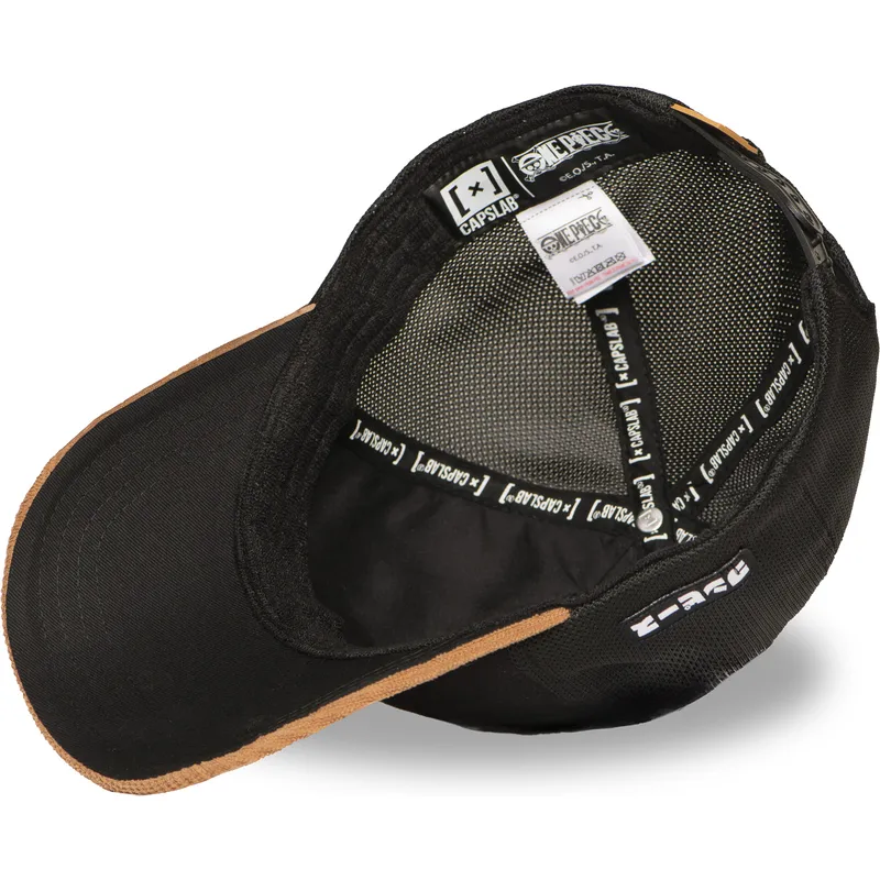 trucker-kasket-sort-og-brun-straw-hat-pirates-op6-one-one-piece-fra-capslab