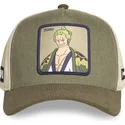 gron-og-beige-trucker-cap-roronoa-zoro-op6-zor-one-piece-fra-capslab