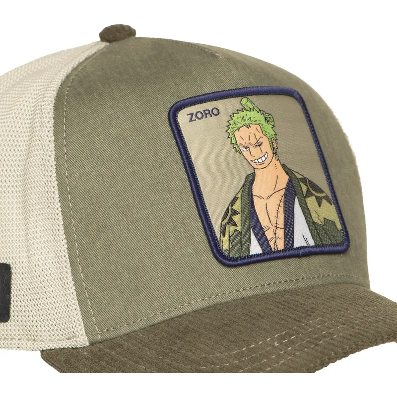 gron-og-beige-trucker-kasket-roronoa-zoro-op6-zor-one-piece-fra-capslab
