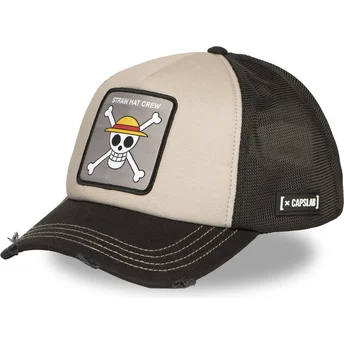 Gorra trucker beige og sort Straw Hat Pirates OP6 STR One Piece fra Capslab