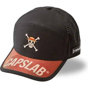 Sort justerbar curved cap Straw Hat Pirates OP6 PIR One Piece fra Capslab