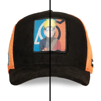 Sort og orange Naruto Uzumaki NS5 SAG Naruto trucker kasket fra Capslab