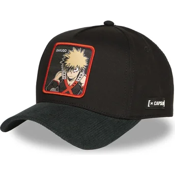 Sort og grøn buet snapback kasket Katsuki Bakugo MHA2 BAK My Hero Academia fra Capslab