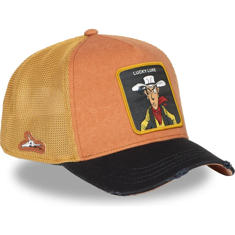 trucker-kasket-orange-og-sort-lucky-luke-lck2-lob-fra-capslab