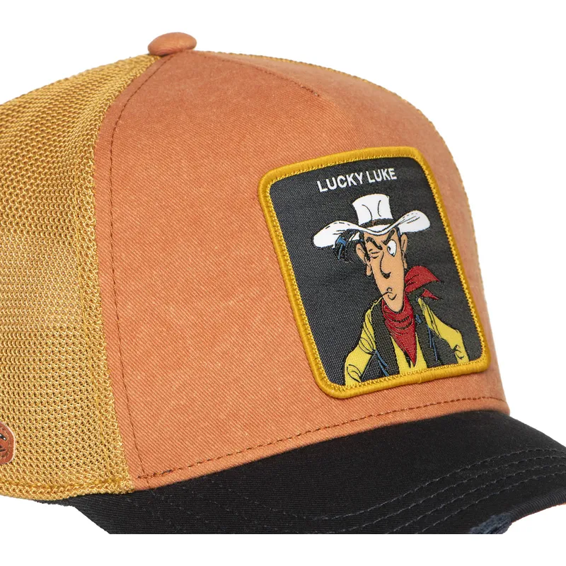 trucker-kasket-orange-og-sort-lucky-luke-lck2-lob-fra-capslab