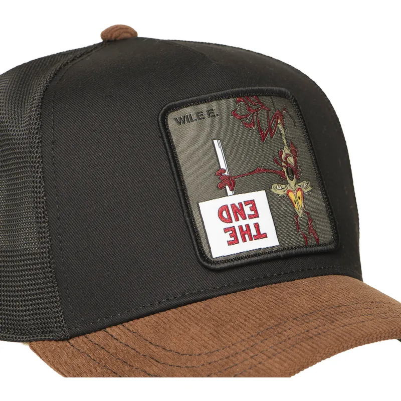 trucker-kasket-sort-og-brun-coyote-loo12-wi2-looney-tunes-fra-capslab