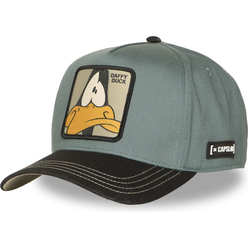 gron-og-sort-curved-snapback-kasket-daffy-duck-loo12-daf2-looney-tunes-fra-capslab