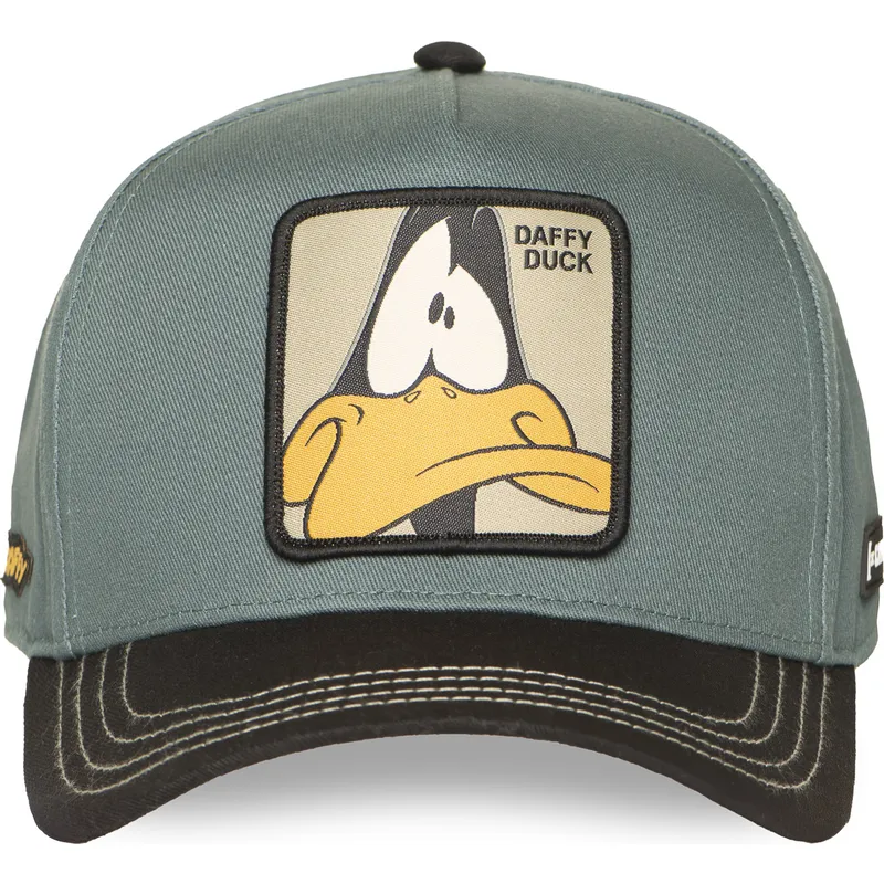 gron-og-sort-curved-snapback-kasket-daffy-duck-loo12-daf2-looney-tunes-fra-capslab