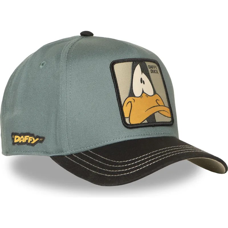 gron-og-sort-curved-snapback-kasket-daffy-duck-loo12-daf2-looney-tunes-fra-capslab