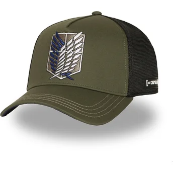Gorra trucker grøn og sort Cuerpo de Exploración AOT2 SCO Attack On Titan fra Capslab
