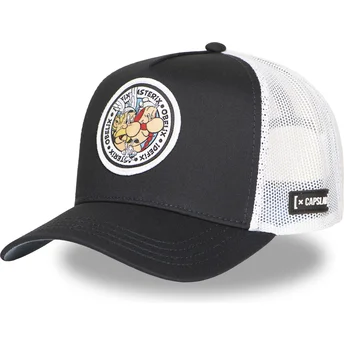 Sort og hvid trucker-kasket Astérix, Obélix og Idéfix AST2 CRW Astérix el Galo fra Capslab