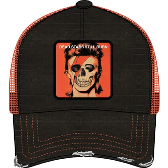 Sort og orange trucker-kasket David Bowie Dead Stars Still Burn FAM DEA Famous fra Capslab