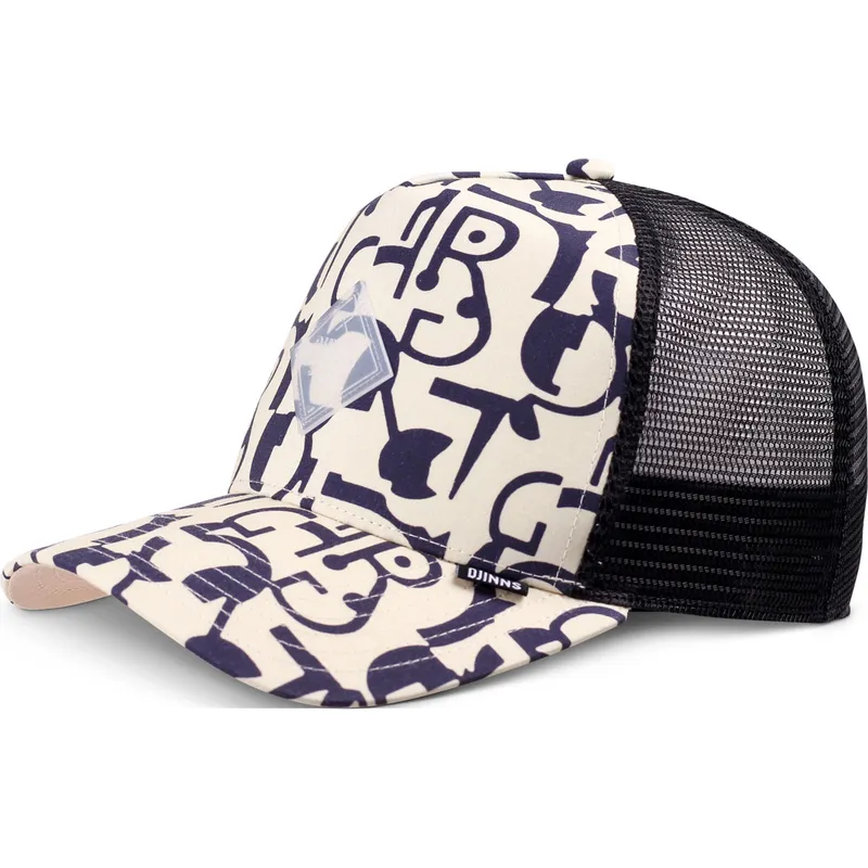 beige-og-sort-trucker-kasket-simple-aztek-hft-fra-djinns