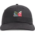 sort-justerbar-curved-cap-m-flowers-fra-djinns