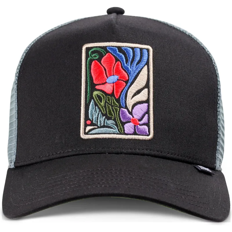 sort-trucker-kasket-m-flowers-hft-fra-djinns