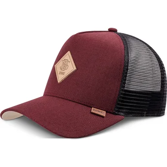 Rød og sort trucker-kasket Plainlace HFT fra Djinns