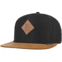 djinns-honey-knit-sort-og-brun-flad-kasket-snapback