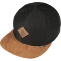 djinns-honey-knit-sort-og-brun-flad-snapback-kasket
