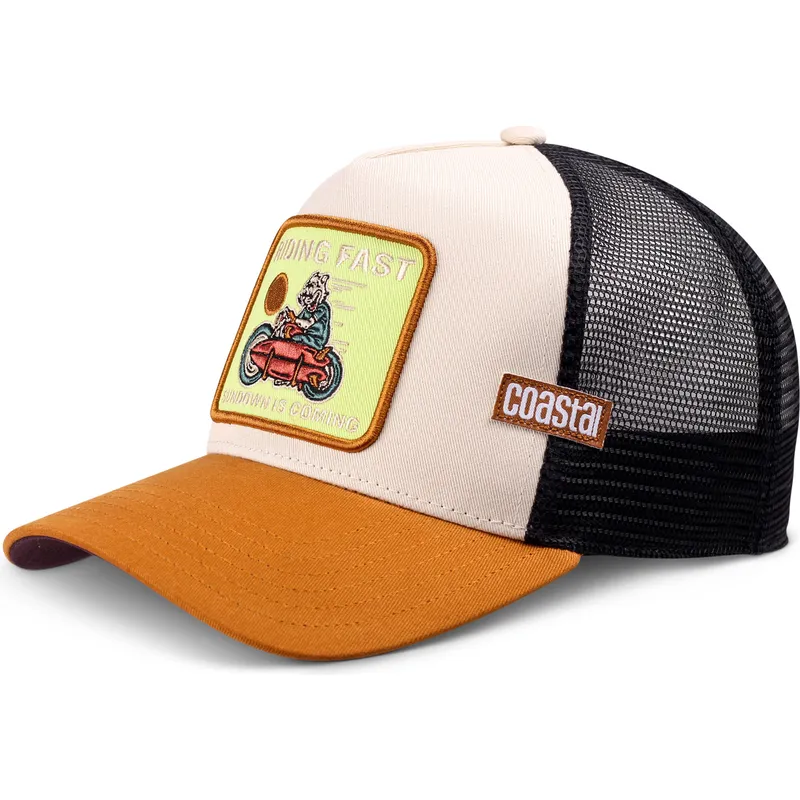 brun-trucker-kasket-riding-fast-hft-fra-coastal