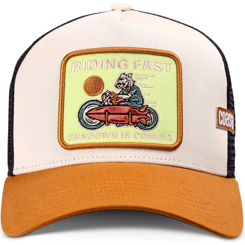 brun-trucker-kasket-riding-fast-hft-fra-coastal