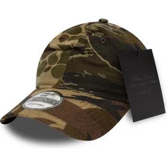 Gorra krum camouflage justerbar 9TWENTY Brushed Cotton Three Looms Woodland fra New Era
