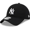 justerbar-sort-buet-kasket-9twenty-merino-wool-yarn-fra-new-york-yankees-mlb-fra-new-era