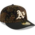 sort-buet-tilpasset-59fifty-low-profile-floral-cord-three-looms-printed-corduroy-oakland-athletics-mlb-kasket-fra-new-era