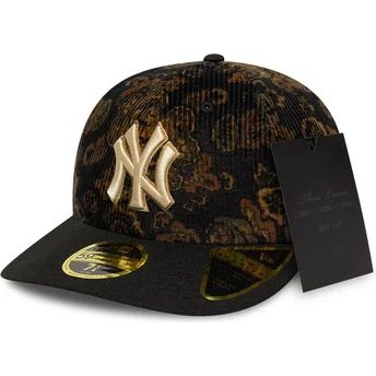 Sort buet justerbar 59FIFTY Low Profile Floral Cord Three Looms Printed Corduroy kasket fra New York Yankees MLB fra New Era