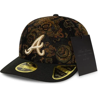 Atlanta Braves MLB New Era 59FIFTY Low Profile Floral Cord Three Looms Printed Corduroy sort buet justerbar kasket