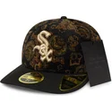 chicago-white-sox-mlb-new-era-59fifty-low-profile-floral-cord-three-looms-printed-corduroy-sort-justerbar-bojet-skaerm-kasket
