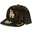 sort-buet-tilpasset-59fifty-low-profile-floral-cord-three-looms-printed-corduroy-los-angeles-dodgers-mlb-kasket-fra-new-era