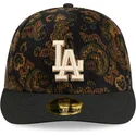 sort-buet-tilpasset-59fifty-low-profile-floral-cord-three-looms-printed-corduroy-los-angeles-dodgers-mlb-kasket-fra-new-era