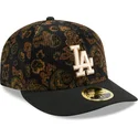 sort-buet-tilpasset-59fifty-low-profile-floral-cord-three-looms-printed-corduroy-los-angeles-dodgers-mlb-kasket-fra-new-era
