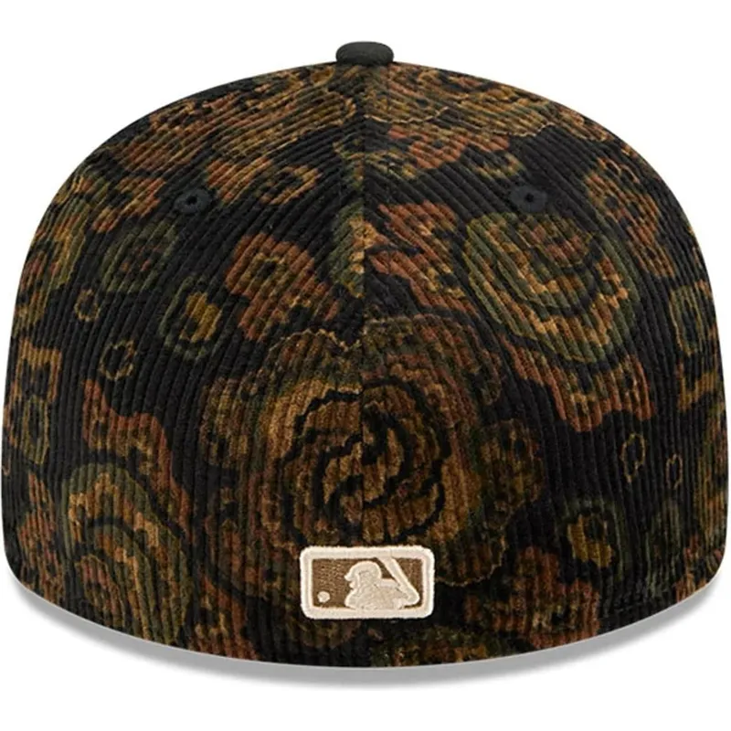 sort-buet-kasket-justerbar-59fifty-low-profile-floral-cord-three-looms-printed-corduroy-fra-los-angeles-dodgers-mlb-fra-new-era