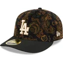sort-buet-tilpasset-59fifty-low-profile-floral-cord-three-looms-printed-corduroy-los-angeles-dodgers-mlb-kasket-fra-new-era