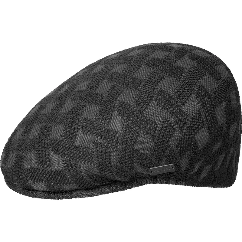 sort-cross-weave-504-black-kasket-fra-kangol