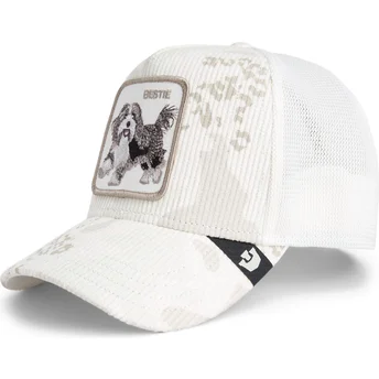 Goorin Bros. The Farm Bestie Corduroy Camo hvid trucker kasket med hund.
