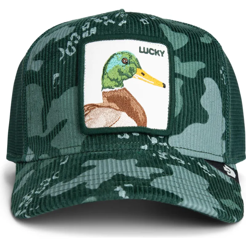 trucker-kasket-gron-and-lucky-duck-corduroy-camo-the-farm-fra-goorin-bros