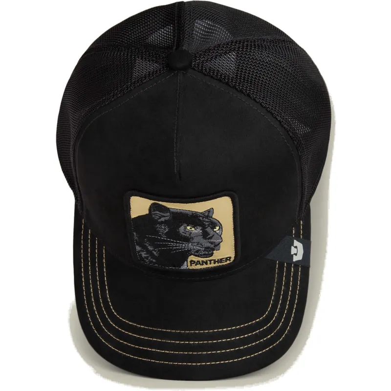 sort-trucker-kasket-panter-panther-golden-suede-the-farm-fra-goorin-bros