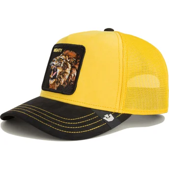 Gul og sort trucker kasket med løve Mighty Lion Suede The Farm fra Goorin Bros.