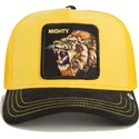 gul-og-sort-trucker-kasket-med-love-mighty-lion-suede-the-farm-fra-goorin-bros